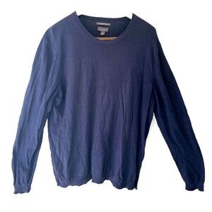 Calibrate Silk Cashmere‎ Crewneck Sweater Mens XL Lightweight Navy Blue Classic